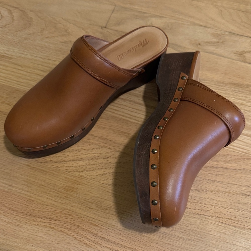 Madewell Cecily Brown Leather Clogs